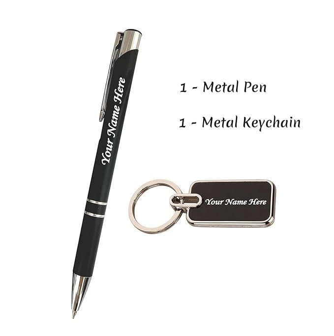 MOONPRINT MART Personalized Pen & Keychain Gift Set
