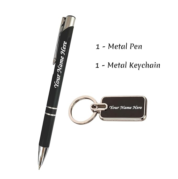 MOONPRINT MART Personalized Pen & Keychain Gift Set