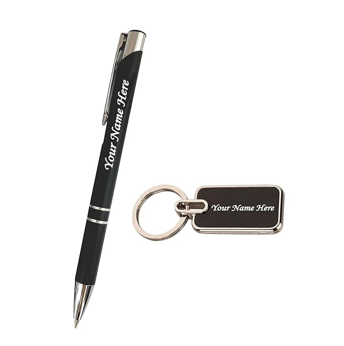 MOONPRINT MART Personalized Pen & Keychain Gift Set